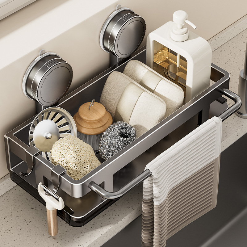 Kitchen Appliances Storage - Suction Cup Storage Shelf Punch Free