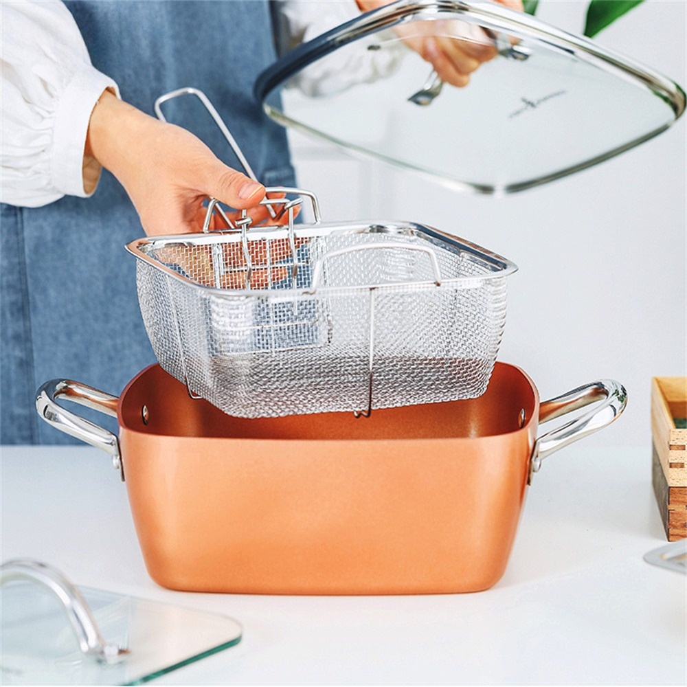 Deep Fryer Stainless - 4 Piece Stainless steel multi-functional cooking