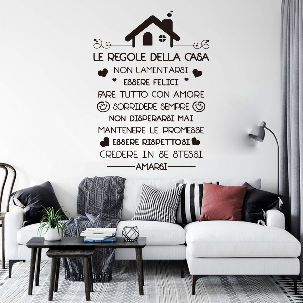 Kitchen Appliances Design - Italian House Rules Wall Decal Living