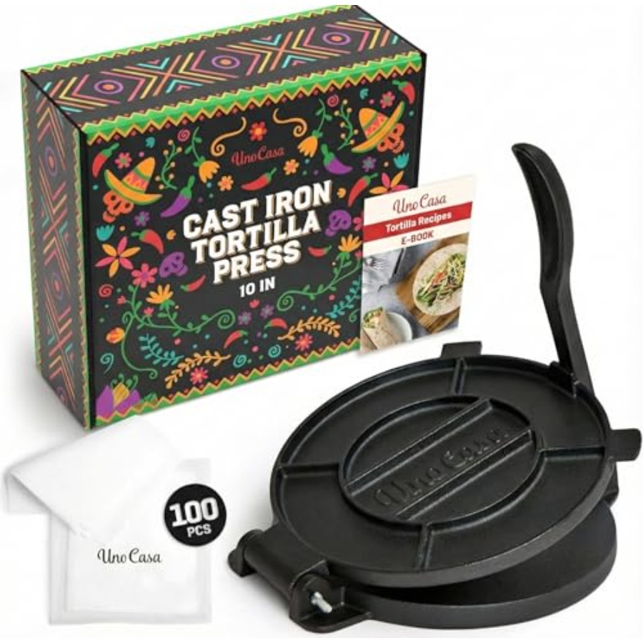 Tortilla Press Cast - Cast Iron Tortilla Press - Tortilla