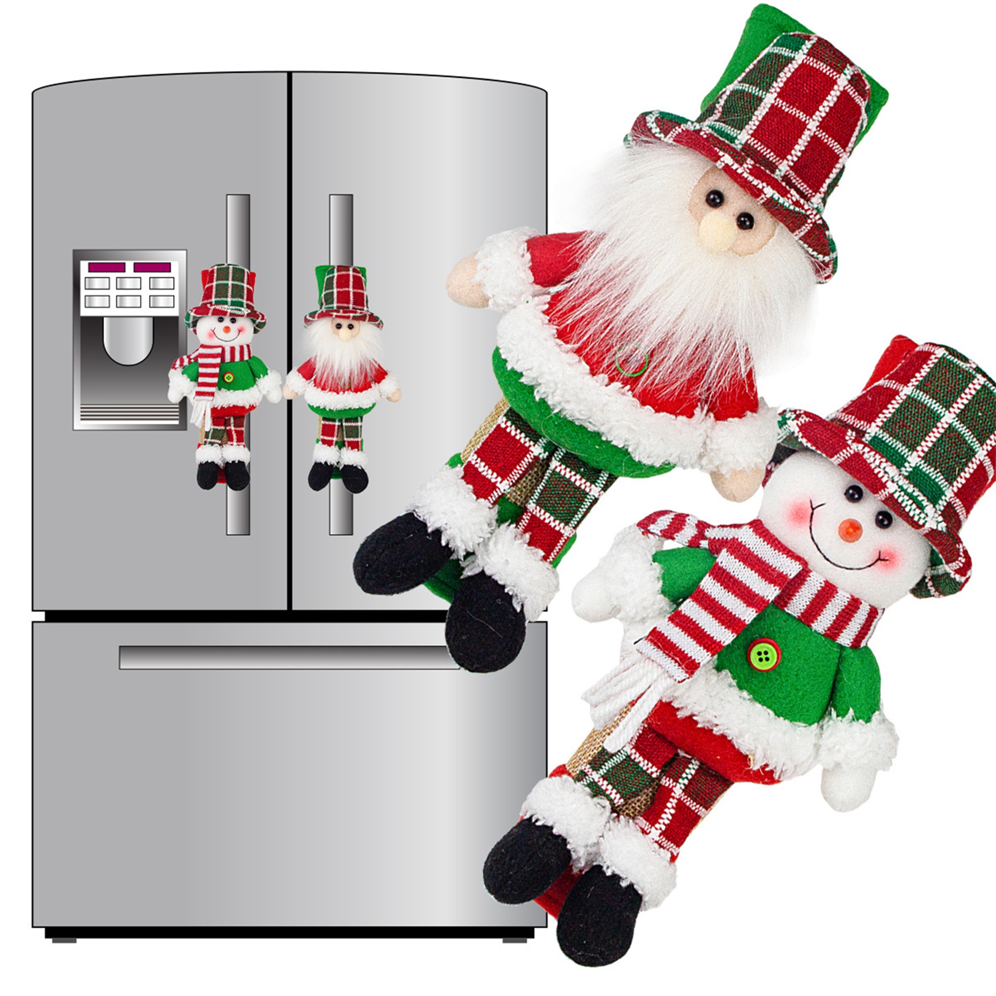 Kitchen Appliances For.Xmas - Christmas Snowman Refrigerator Door Handle Covers