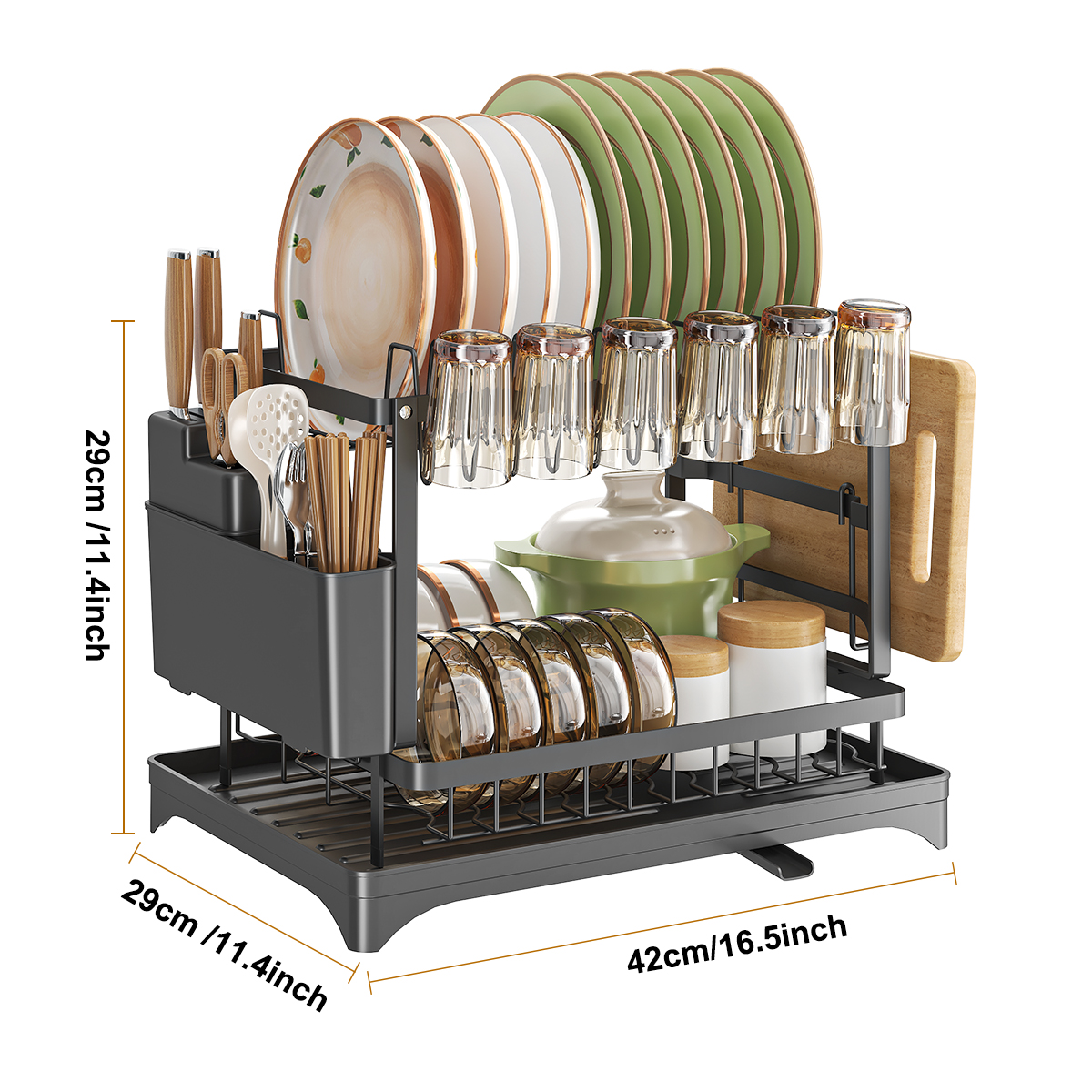 2 Tier Dish Drying Rack with U – Kitchen Appliances Storage recenzja i cena