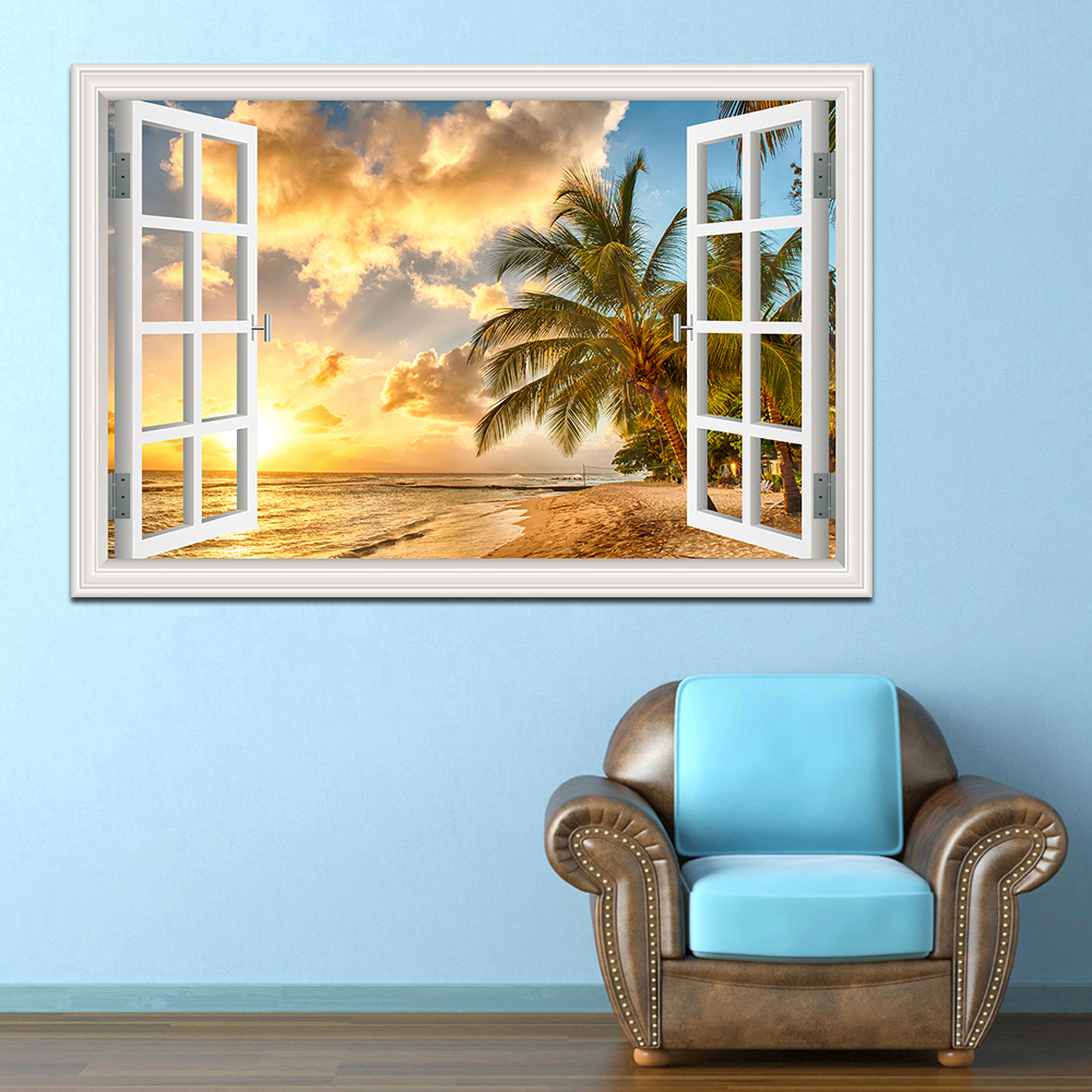 3D Beach Window View Wall Stic – Kitchen Appliances Design recenzja i cena