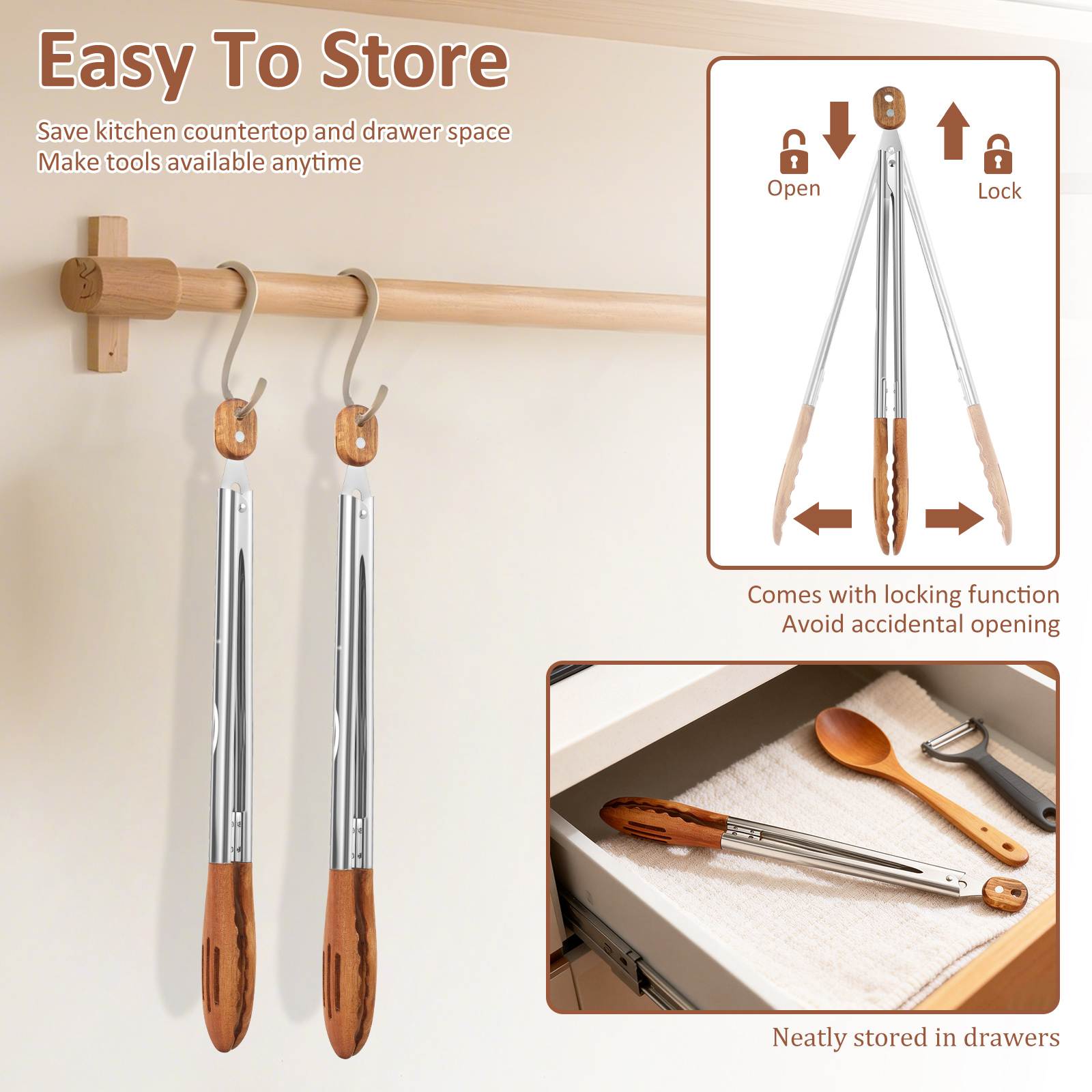 Wooden Kitchen Cooking Tongs B – Kitchen Appliances Cooking recenzja i cena