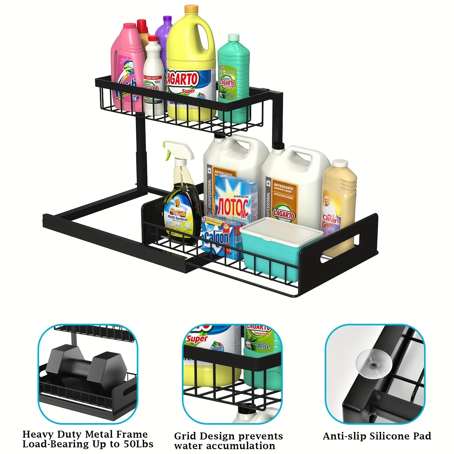 Under Sink Organizer, Pull Out – Kitchen Appliances Storage recenzja i cena