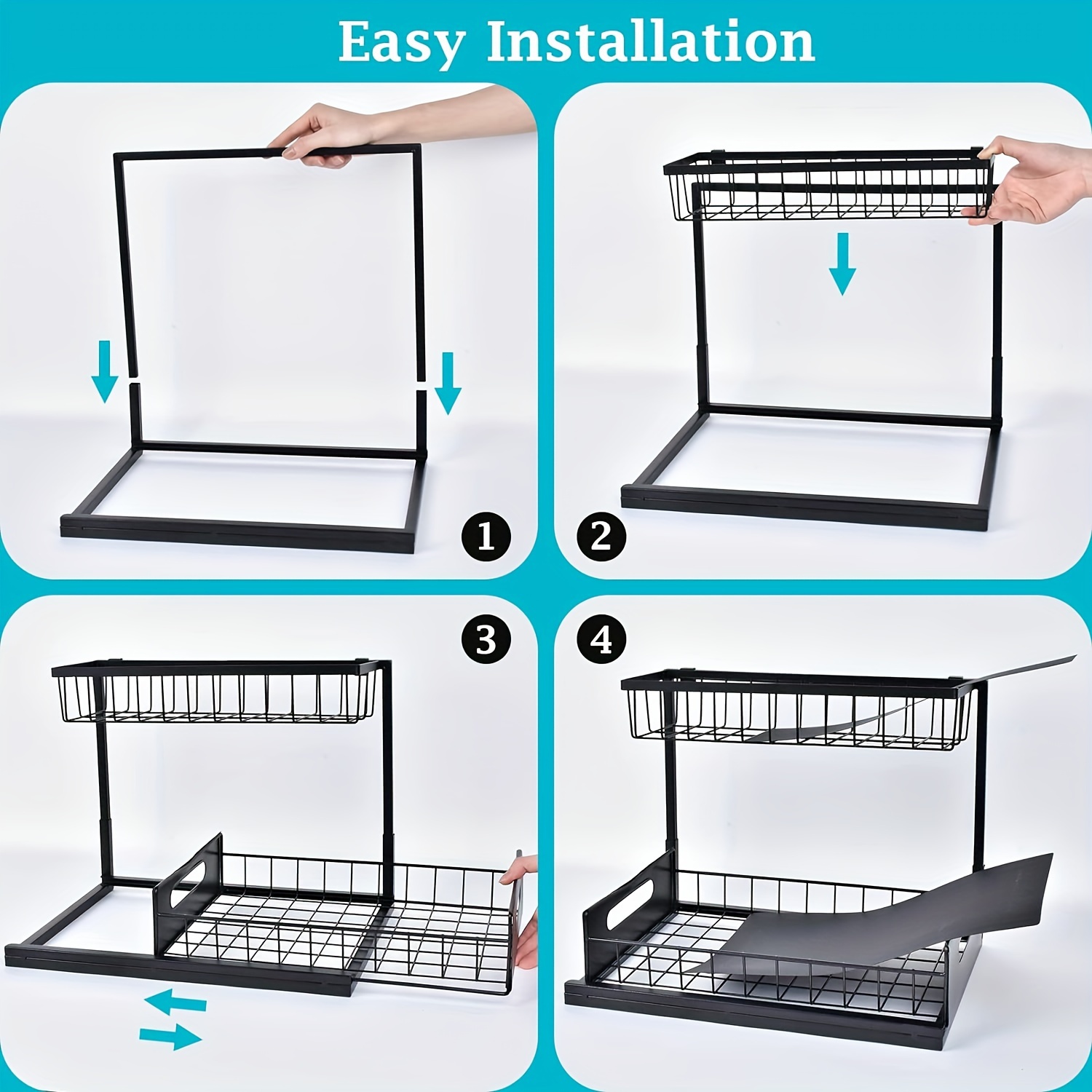 Under Sink Organizer, Pull Out – Kitchen Appliances Storage recenzja i cena