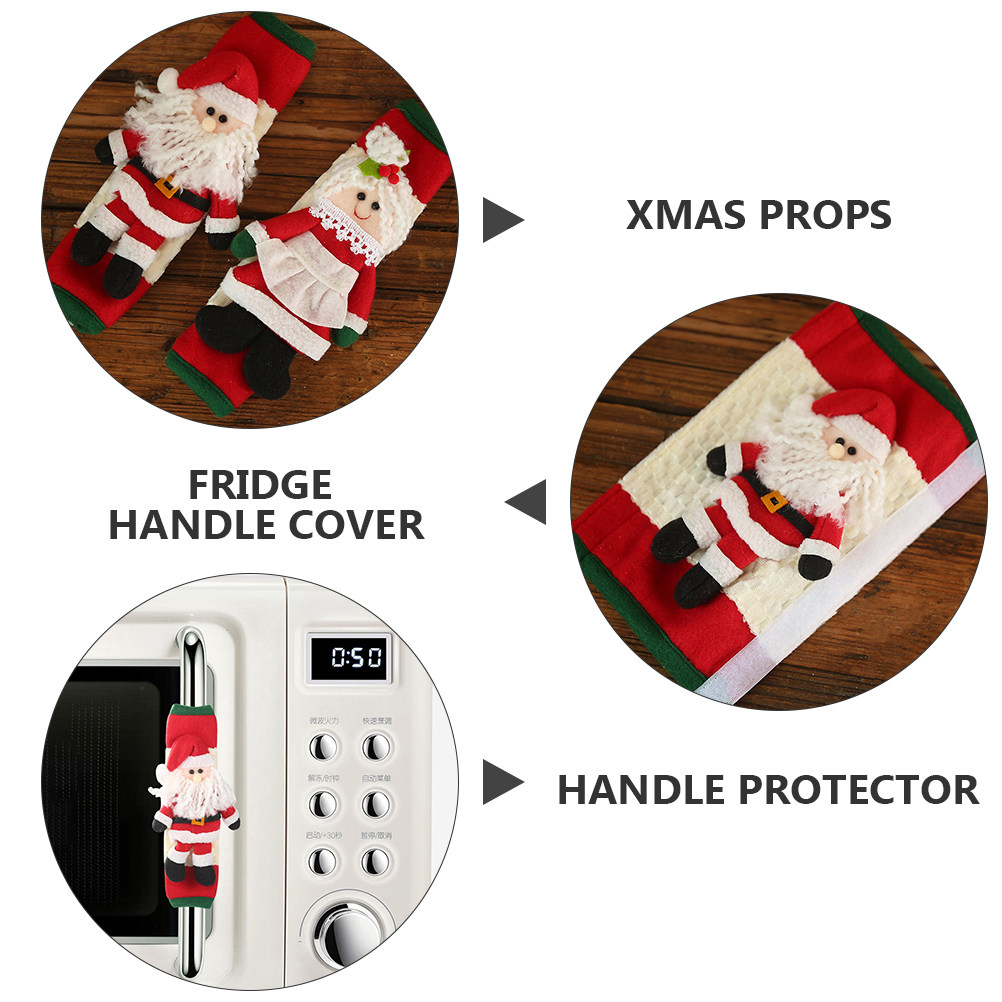 2Pcs Xmas Santa Handle Covers  – Kitchen Appliances For.Xmas recenzja i cena