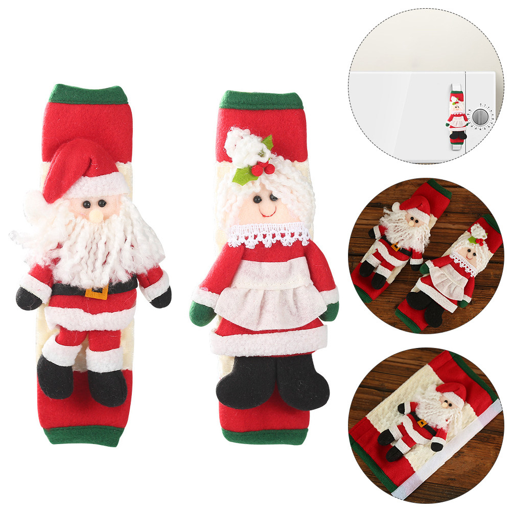 2Pcs Xmas Santa Handle Covers  – Kitchen Appliances For.Xmas recenzja i cena