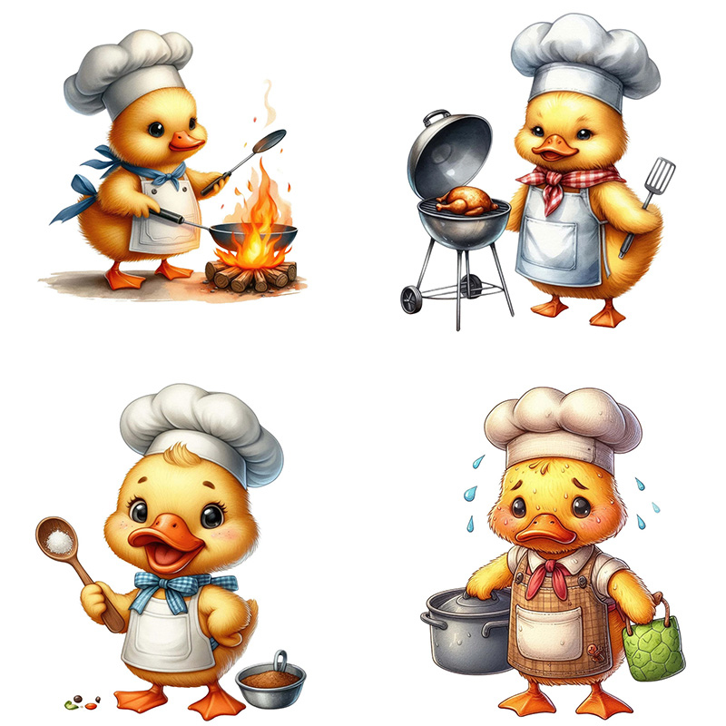 Cartoon Duck Chef Self-Adhesiv – Kitchen Appliances Design recenzja i cena