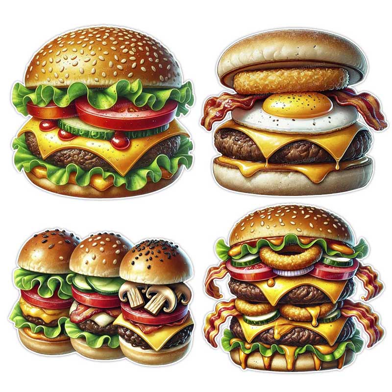 Tasty Hamburger Food Art Wall  – Kitchen Appliances Design recenzja i cena