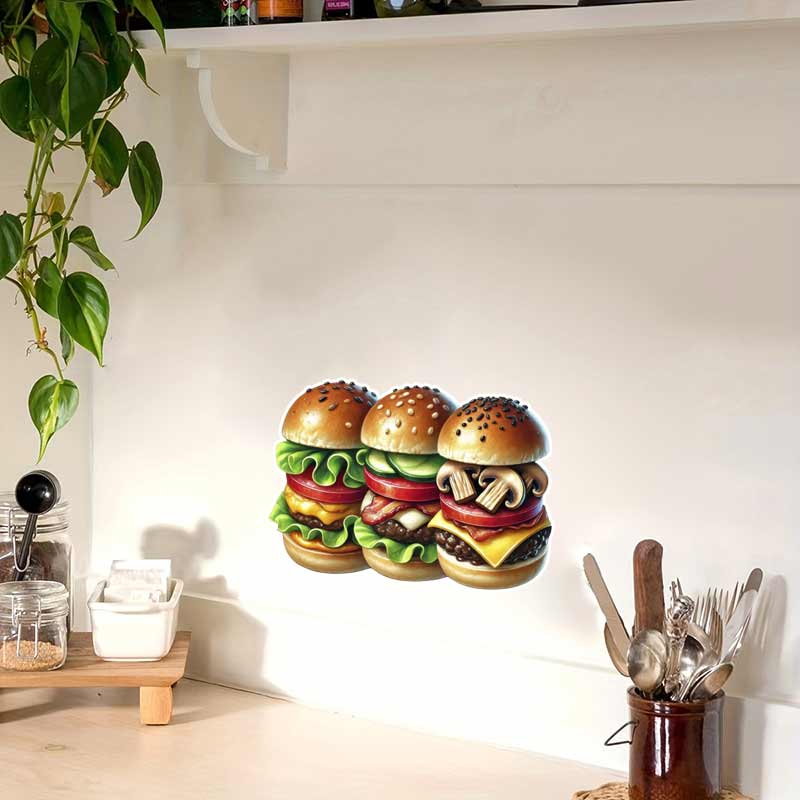 Tasty Hamburger Food Art Wall  – Kitchen Appliances Design recenzja i cena