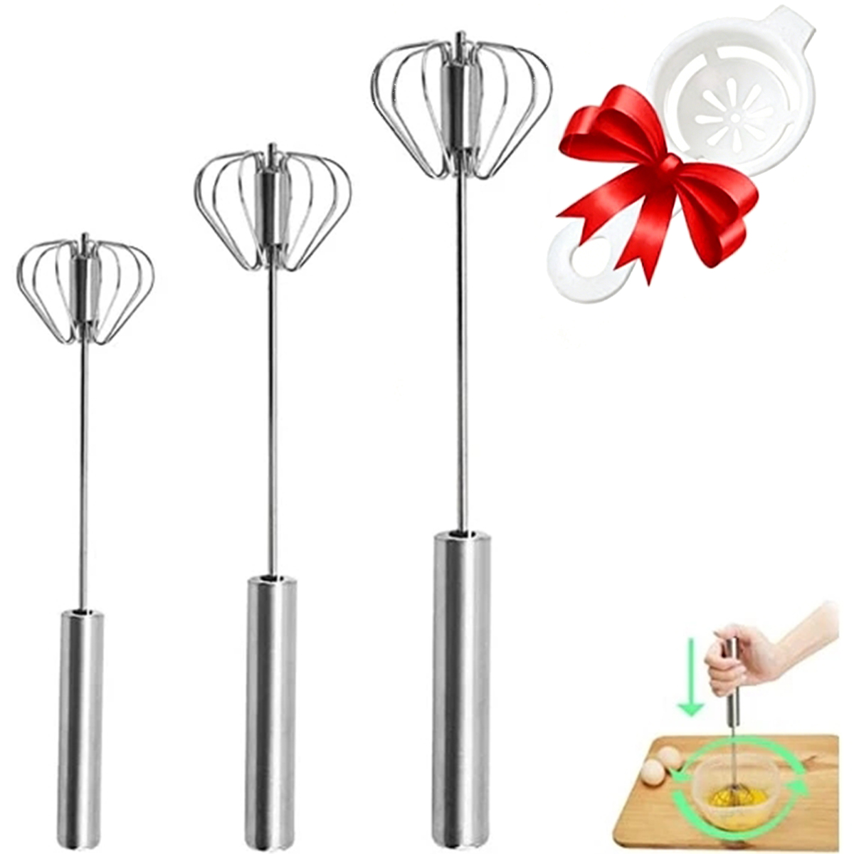 1/3pcs Stainless Steel Egg Bea – Kitchen Appliances Electronics recenzja i cena