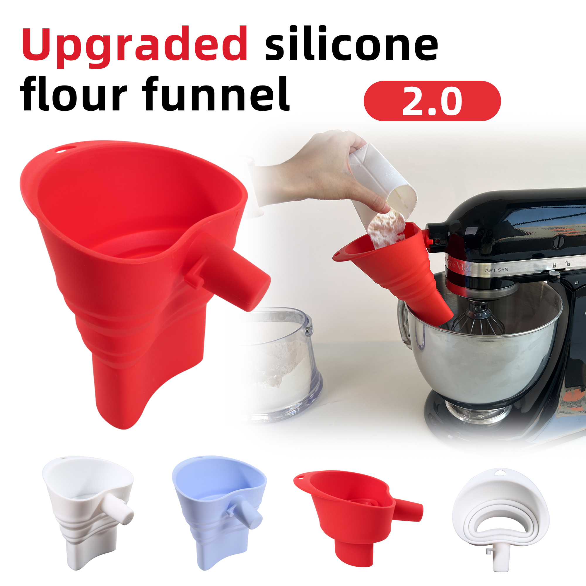 1/3pcs mix Silicone Flour Funn – Kitchen Appliances Electronics recenzja i cena