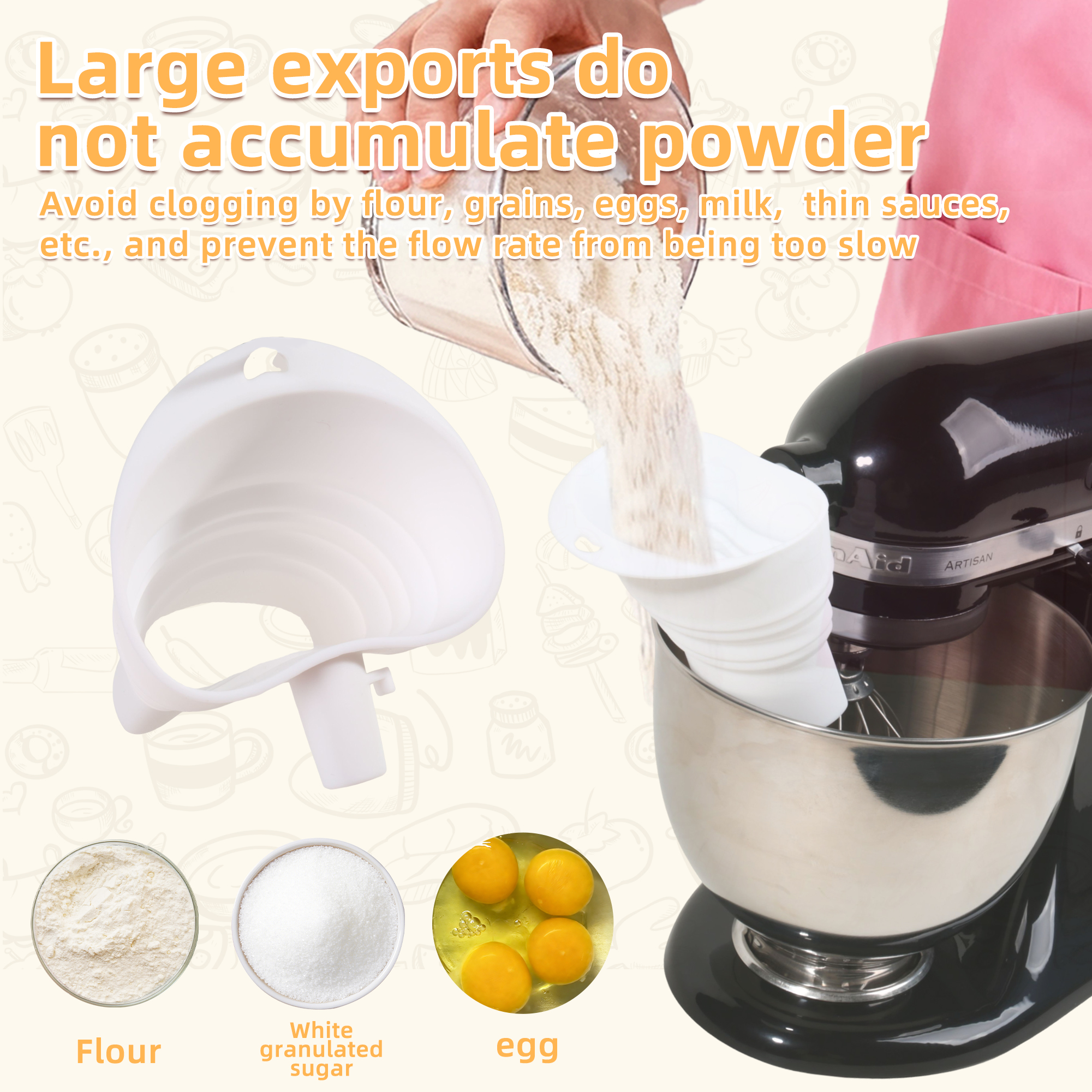 1/3pcs mix Silicone Flour Funn – Kitchen Appliances Electronics recenzja i cena