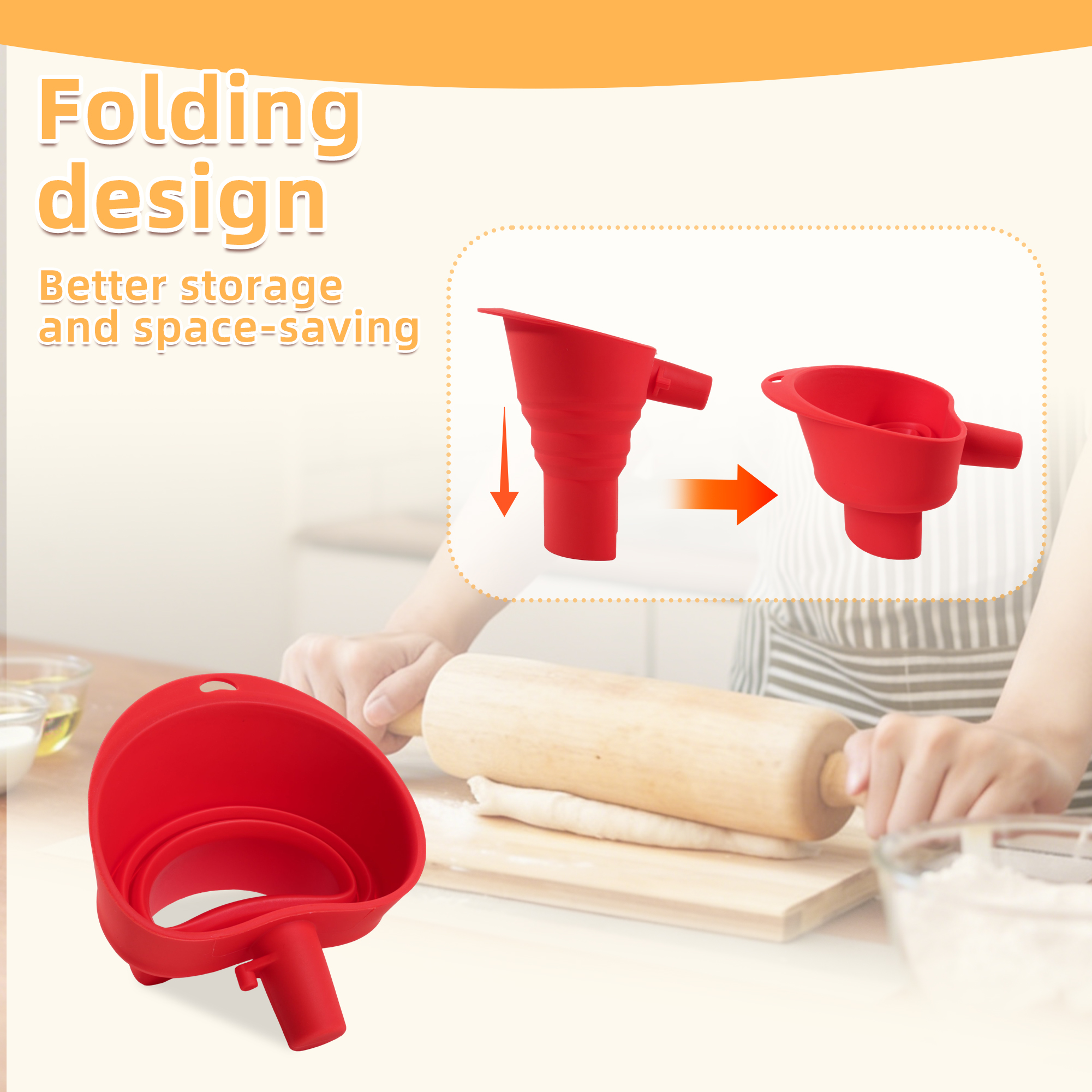 1/3pcs mix Silicone Flour Funn – Kitchen Appliances Electronics recenzja i cena